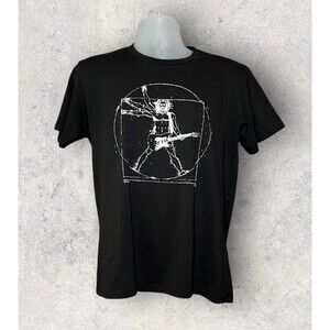 Headline Shirts Men's Size Medium Davinci Rockstar Guitar Vitruvian Man Graphic